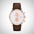 Emporio Armani AR0398 Brown Leather Mens Chronograph Watch