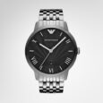 Emporio Armani AR1614 Men’s Black Dial Stainless Steel Quartz Watch