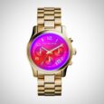 Michael Kors MK5939 Runway Chronograph Iridescent Pink Dial Gold-tone Ladies Watch
